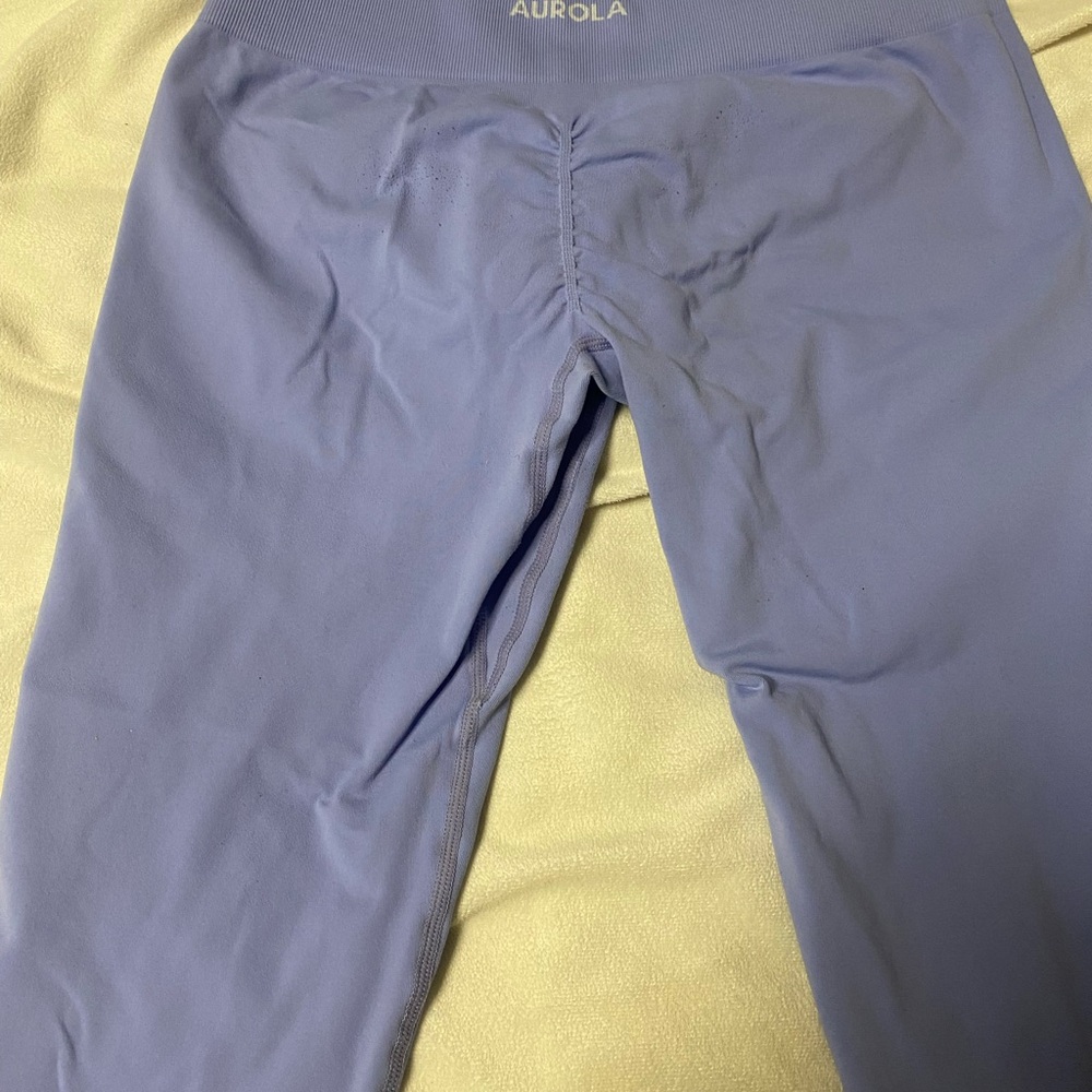 Purple Performance Leggings with Seam Detailing